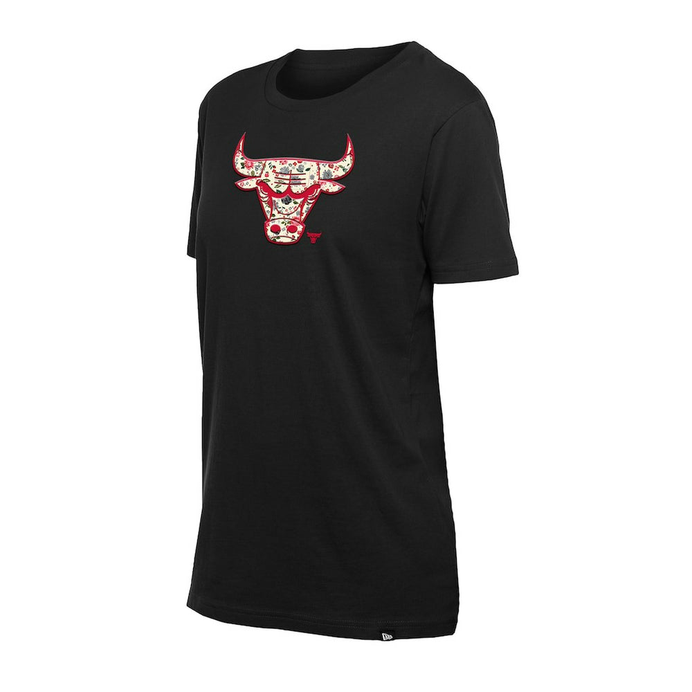 Chicago Bulls Women's Glam Game Flower T-Shirt sale - Black discount