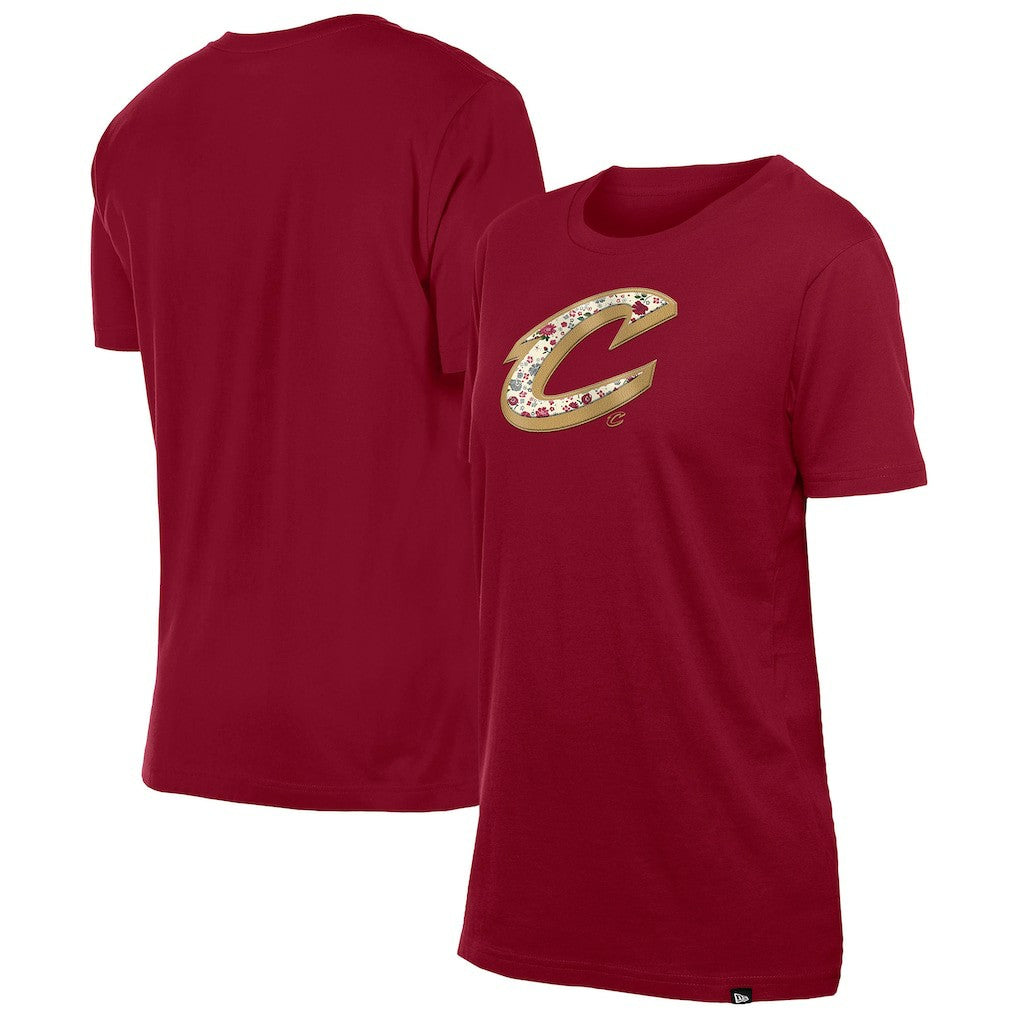 Cleveland Cavaliers Women's Glam Game Flower T-Shirt sale - Wine online