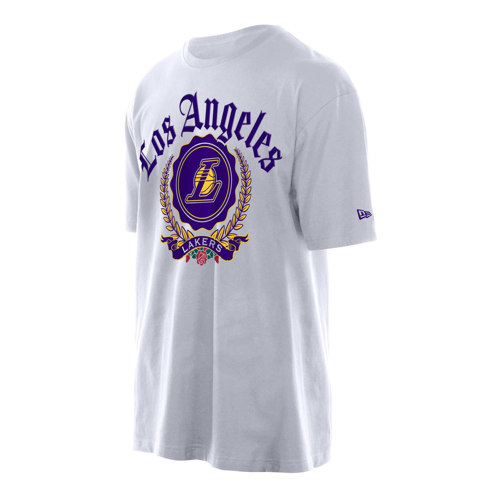 Los Angeles Lakers Throwback Prep Oversized T-Shirt - White sale