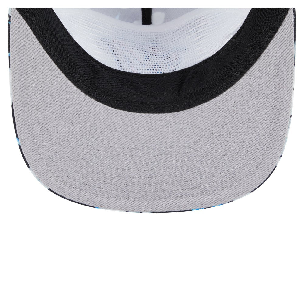 Miami Marlins Adventure Pattern Golfer Trucker Snapback Hat Black