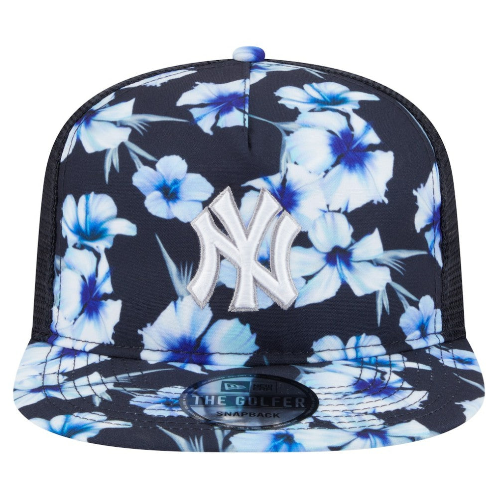 New York Yankees Adventure Pattern Golfer Trucker Snapback Hat Navy