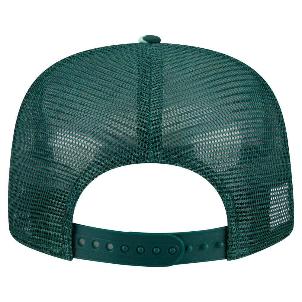 Athletics Adventure Pattern Golfer Trucker Snapback Hat Green
