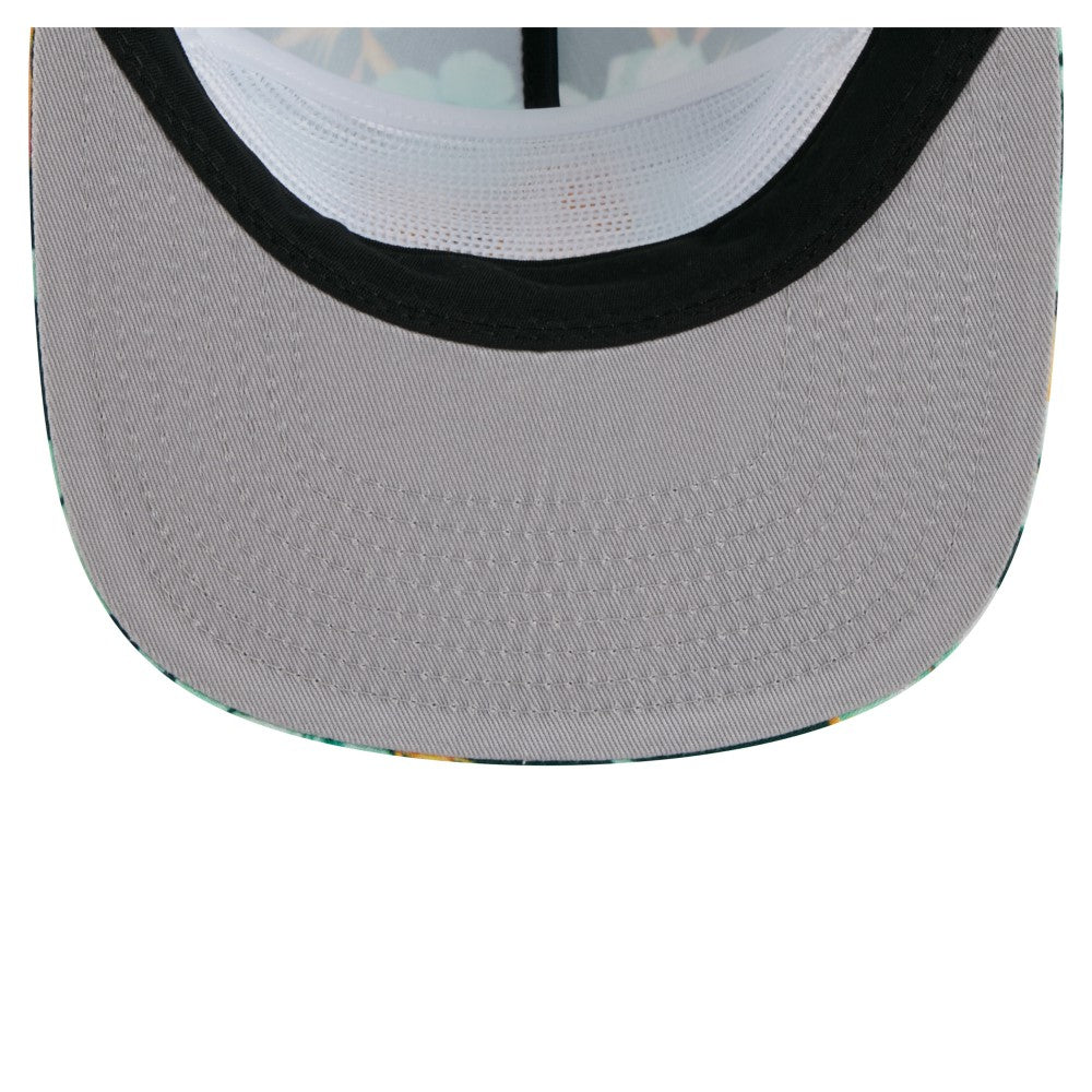 Athletics Adventure Pattern Golfer Trucker Snapback Hat Green