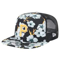 Pittsburgh Pirates Adventure Pattern Golfer Trucker Snapback Hat Black