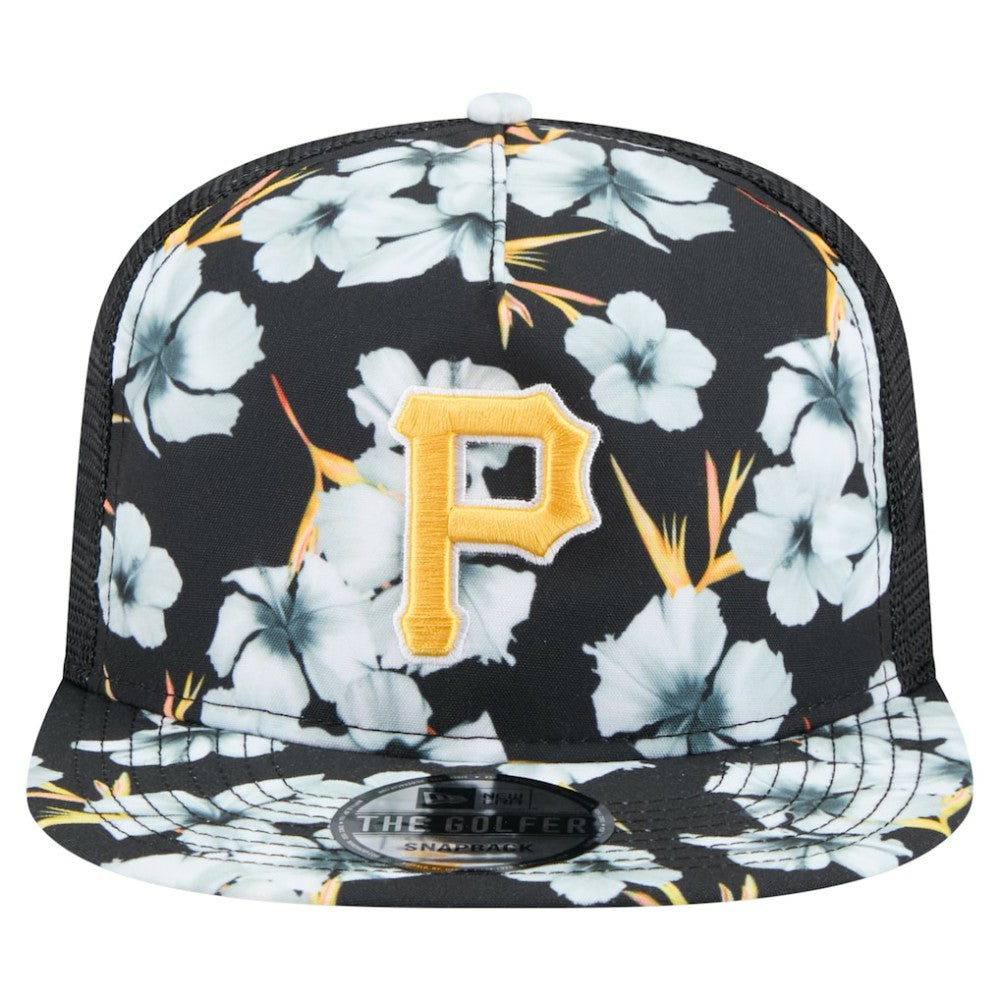 Pittsburgh Pirates Adventure Pattern Golfer Trucker Snapback Hat Black