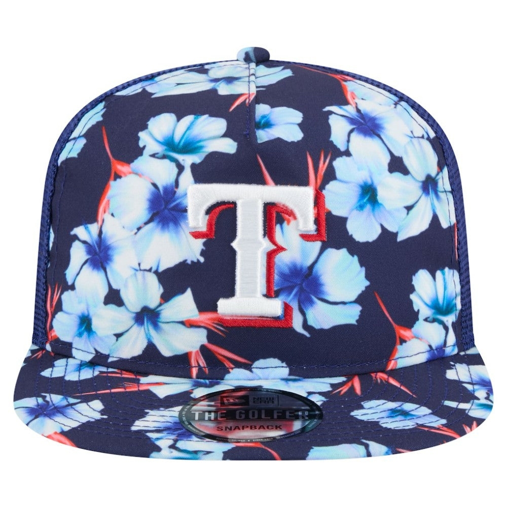 Texas Rangers Adventure Pattern Golfer Trucker Snapback Hat Royal