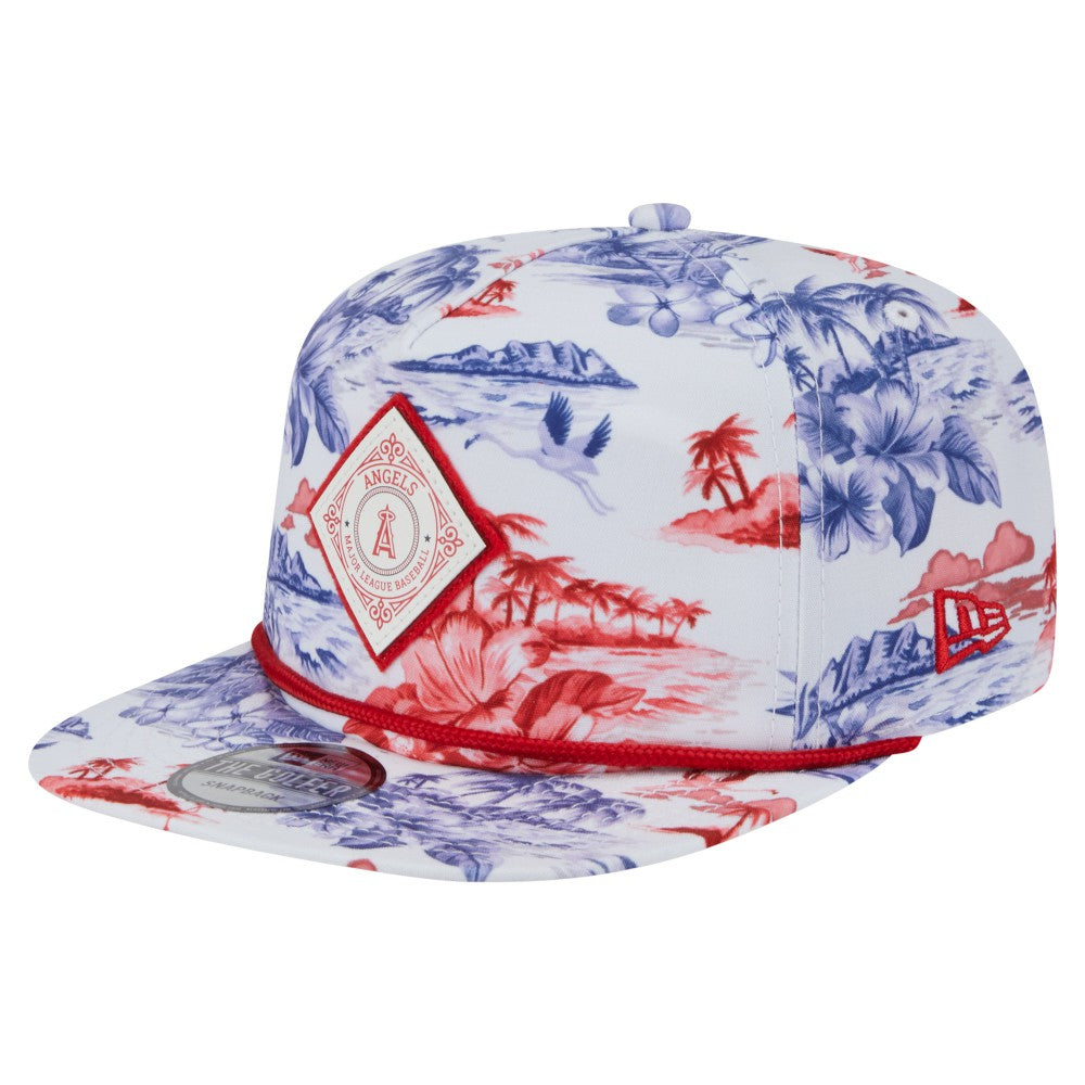 Los Angeles Angels Printed Island Golfer Snapback Hat White