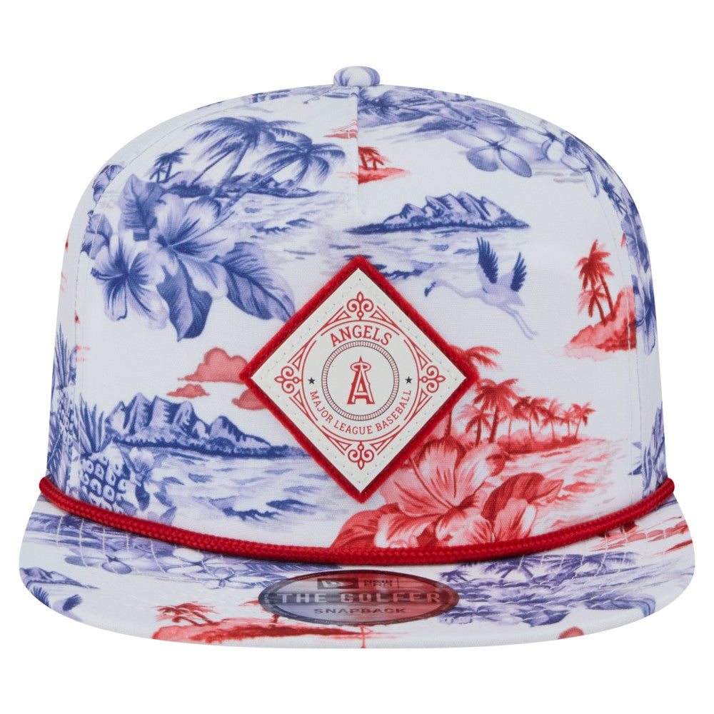 Los Angeles Angels Printed Island Golfer Snapback Hat White