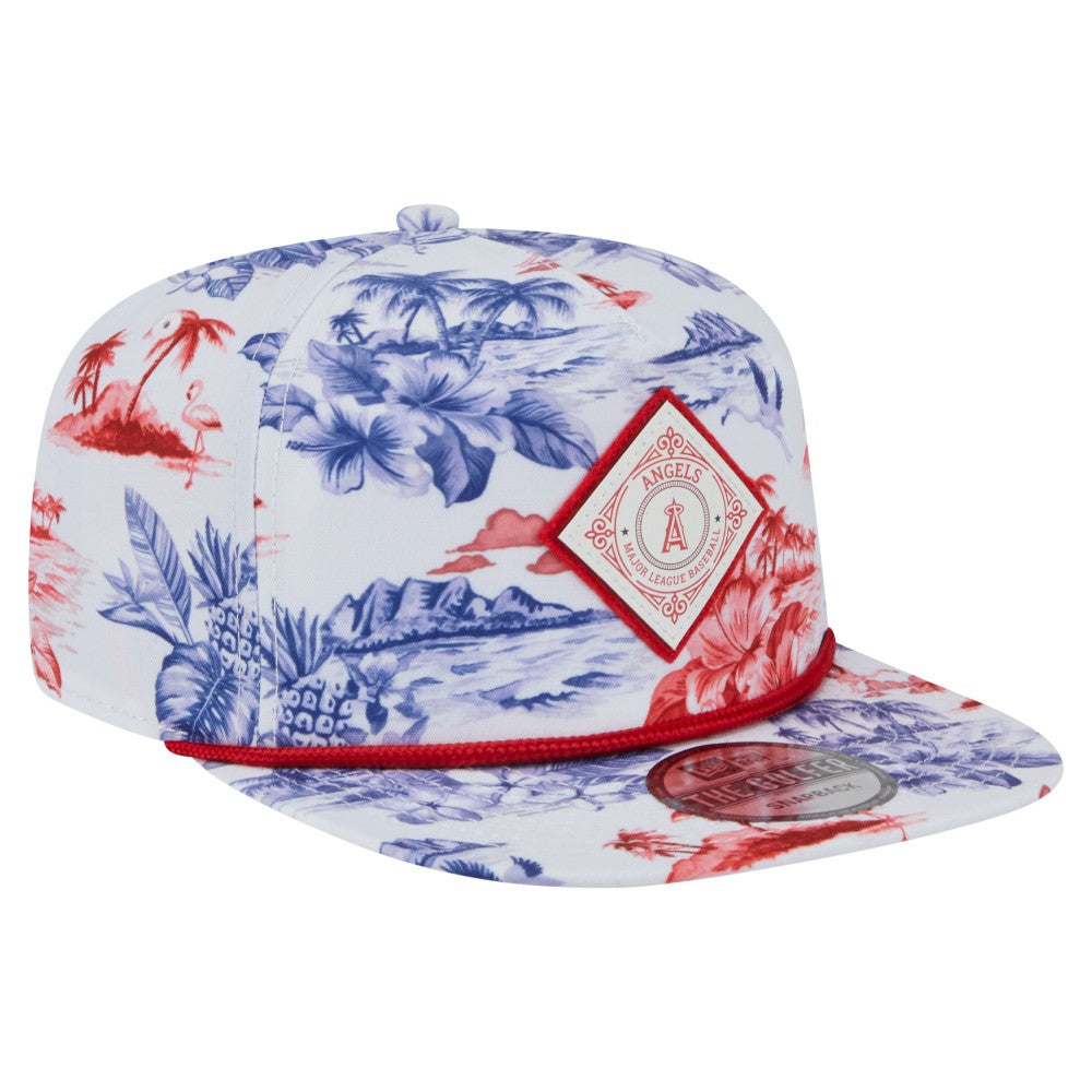 Los Angeles Angels Printed Island Golfer Snapback Hat White