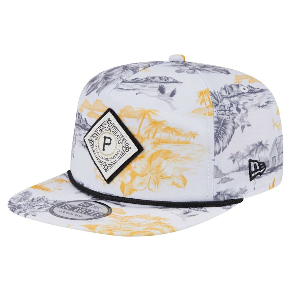 Pittsburgh Pirates Printed Island Golfer Snapback Hat White