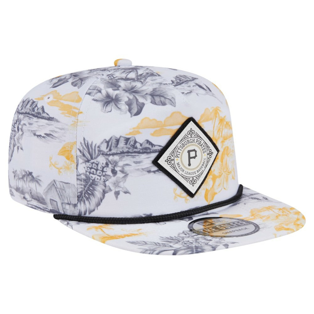 Pittsburgh Pirates Printed Island Golfer Snapback Hat White