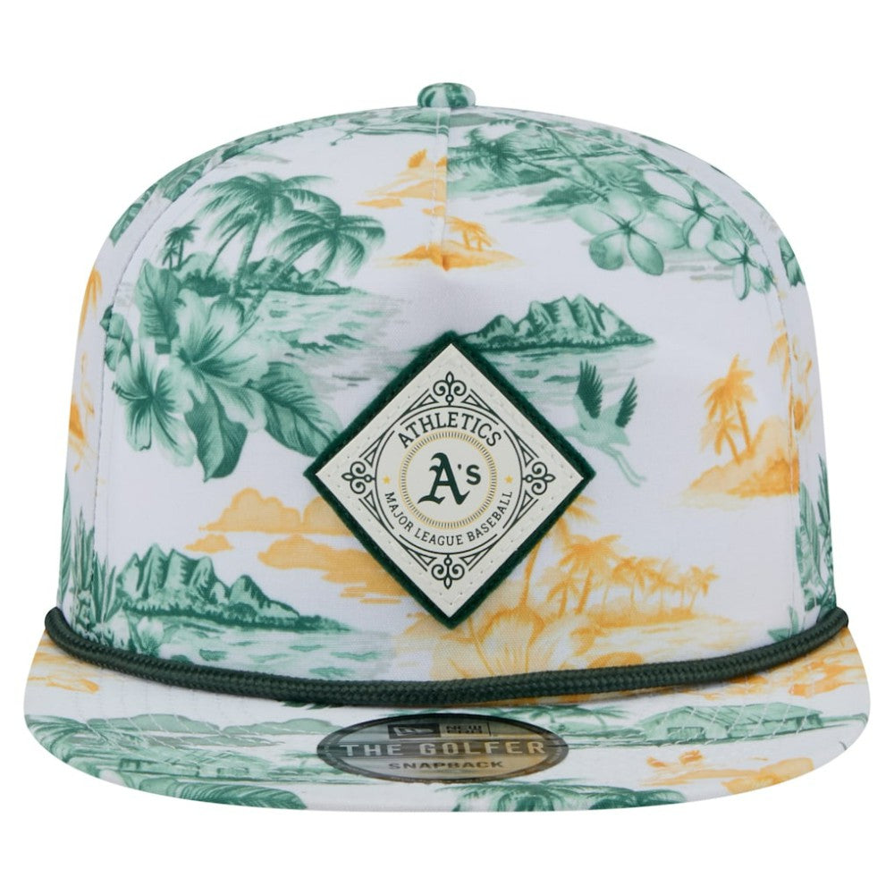 Athletics Printed Island Golfer Snapback Hat White