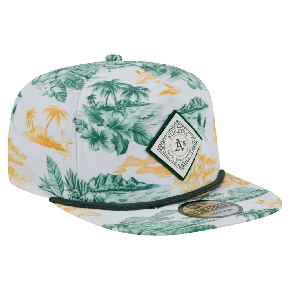Athletics Printed Island Golfer Snapback Hat White