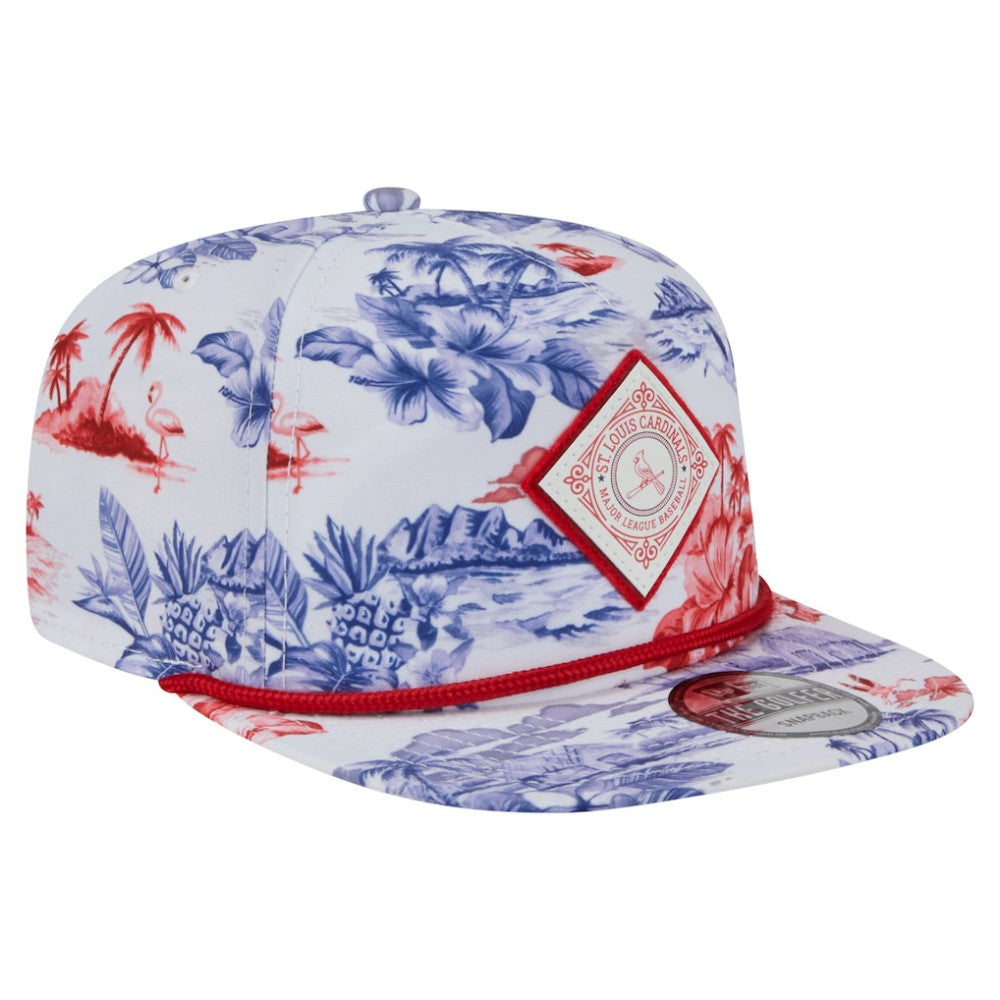 St. Louis Cardinals Printed Island Golfer Snapback Hat White
