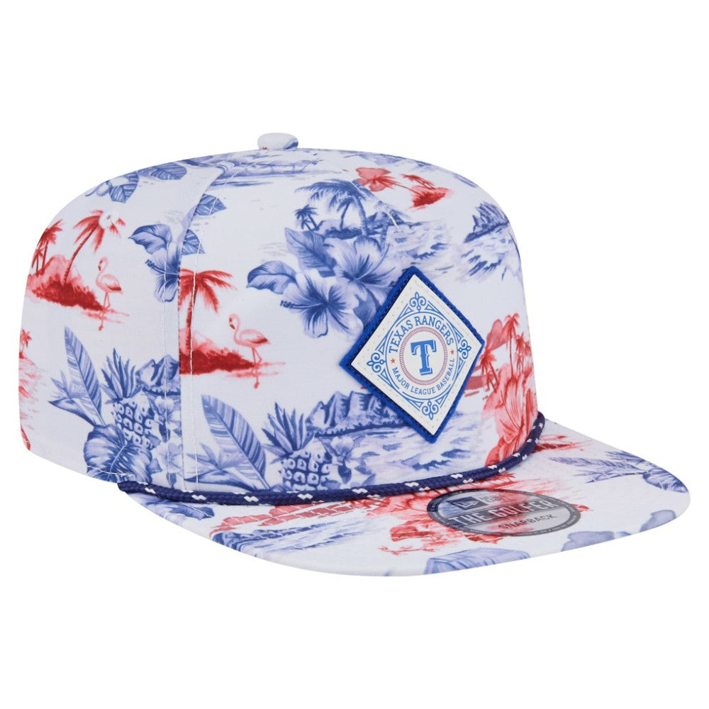 Texas Rangers Printed Island Golfer Snapback Hat White