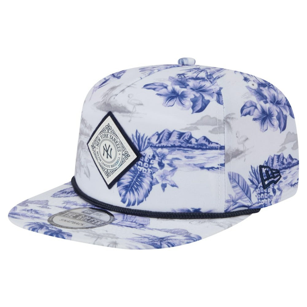 New York Yankees Printed Island Golfer Snapback Hat White