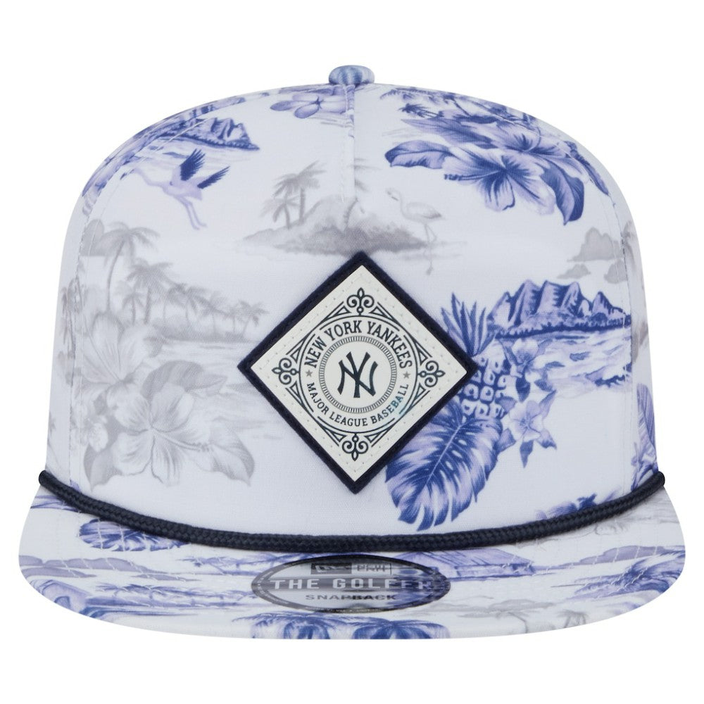 New York Yankees Printed Island Golfer Snapback Hat White
