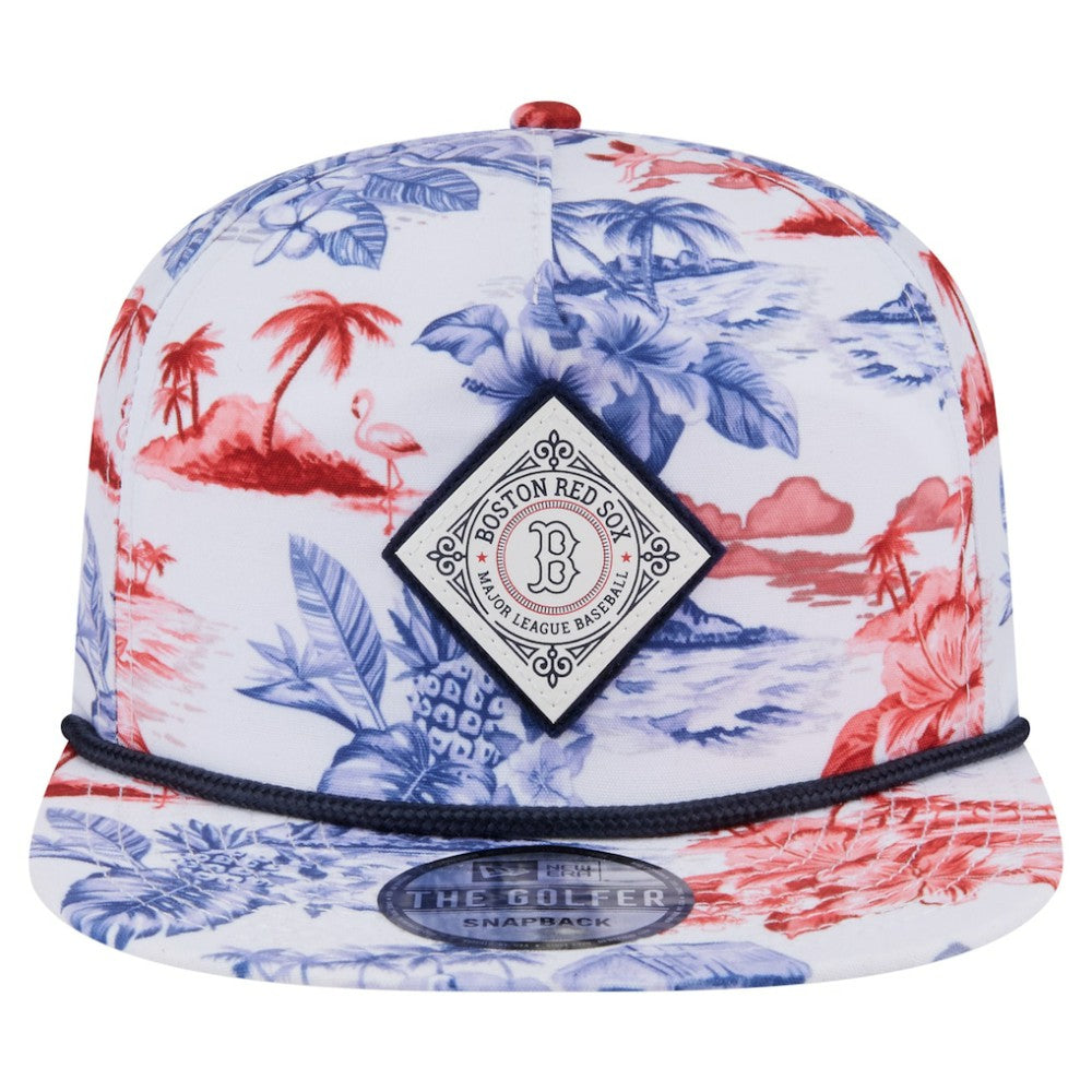 Boston Red Sox Printed Island Golfer Snapback Hat White