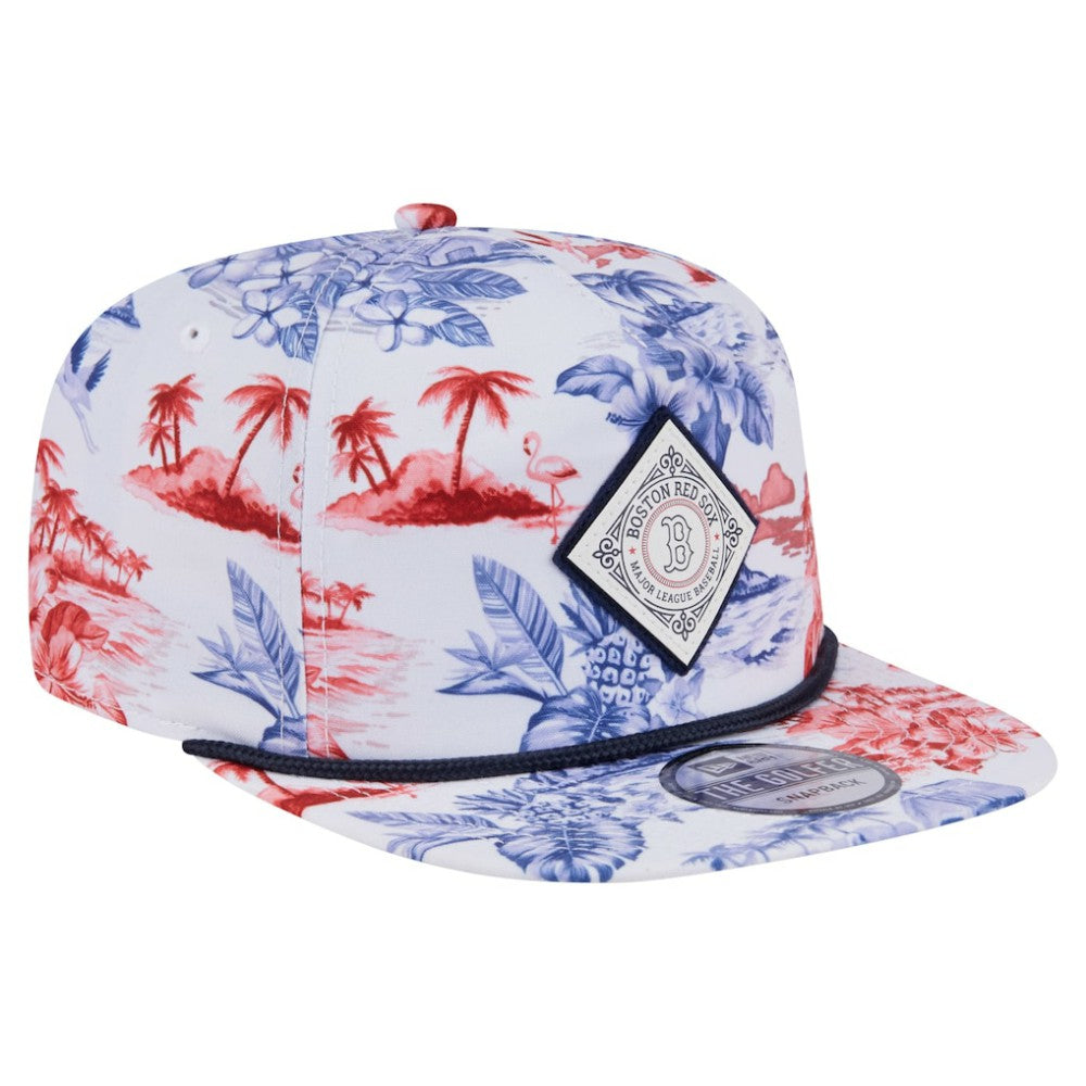 Boston Red Sox Printed Island Golfer Snapback Hat White