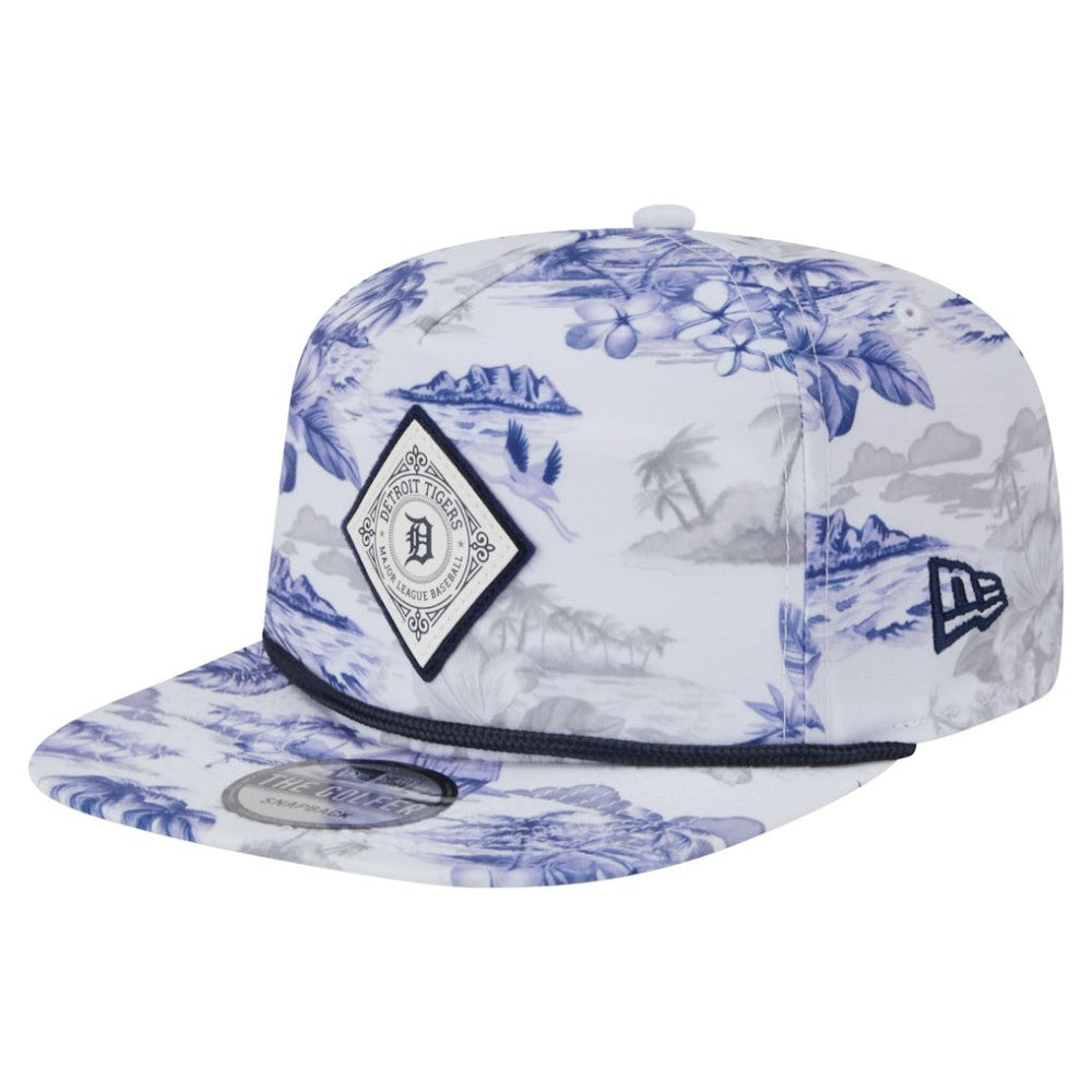 Detroit Tigers Printed Island Golfer Snapback Hat White