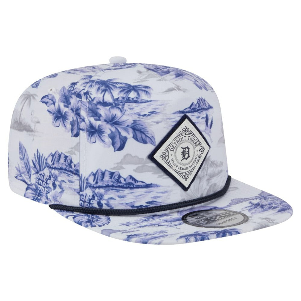 Detroit Tigers Printed Island Golfer Snapback Hat White
