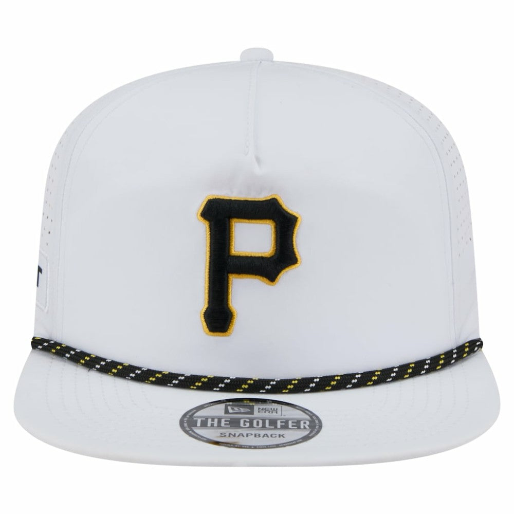 Pittsburgh Pirates Perforated Golfer Snapback Hat White