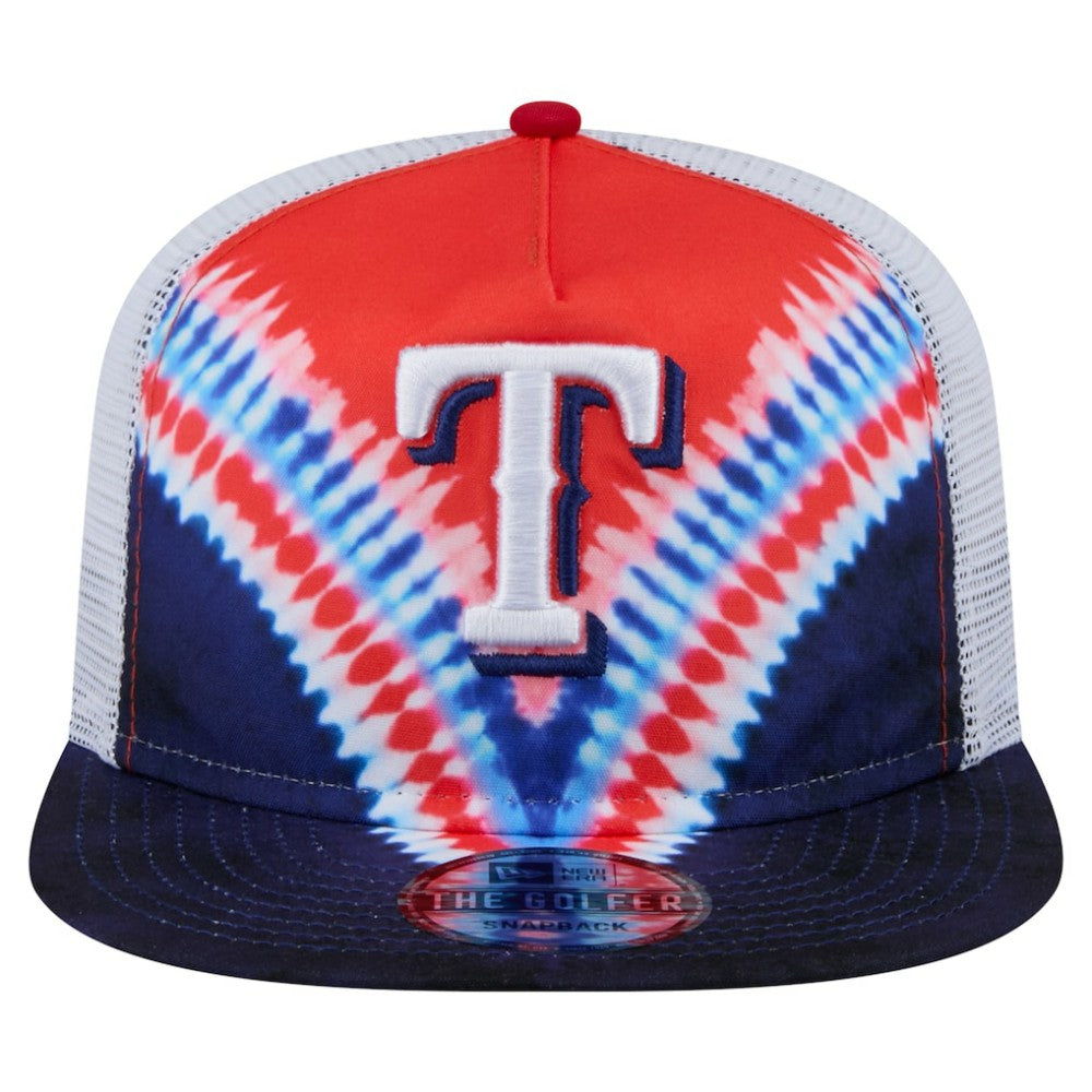 Texas Rangers Tie-Dye Golfer Trucker Adjustable Hat