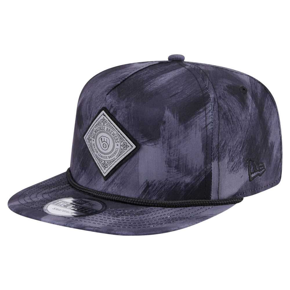 Milwaukee Brewers Printed Golfer Snapback Hat Navy