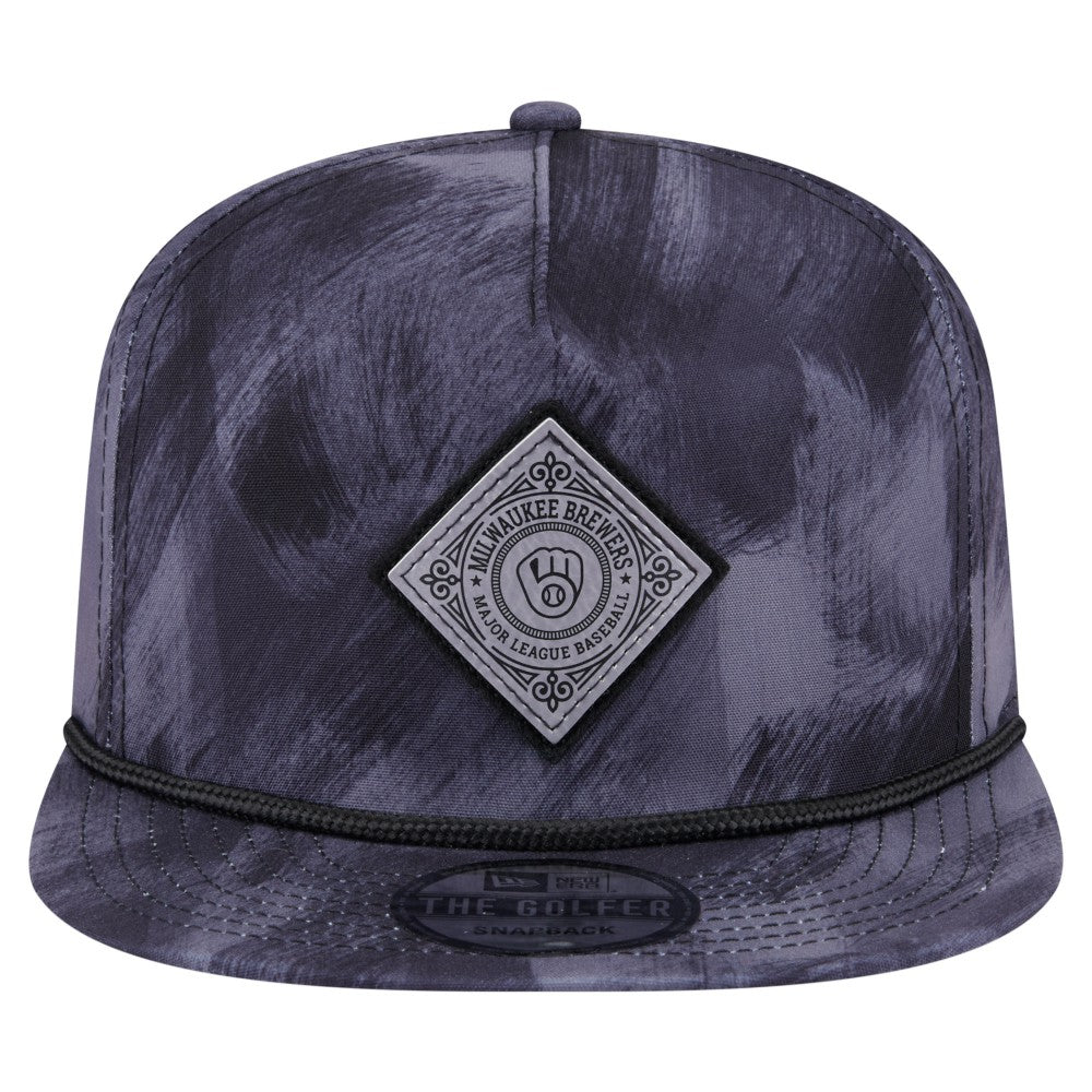 Milwaukee Brewers Printed Golfer Snapback Hat Navy