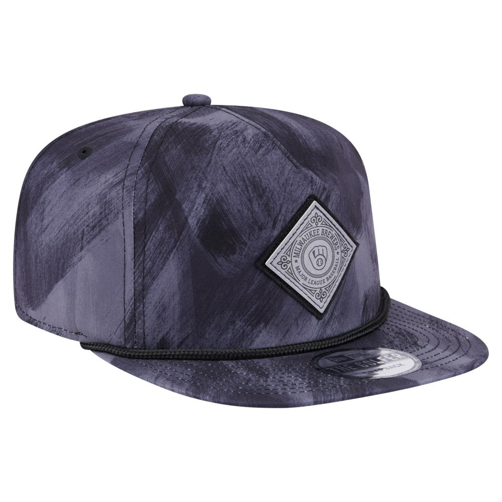 Milwaukee Brewers Printed Golfer Snapback Hat Navy