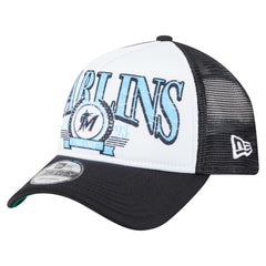 Miami Marlins Distressed 9FORTY A-Frame Adjustable Trucker Hat Black