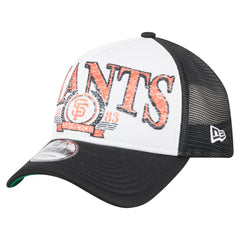 San Francisco Giants Distressed 9FORTY A-Frame Adjustable Trucker Hat Black