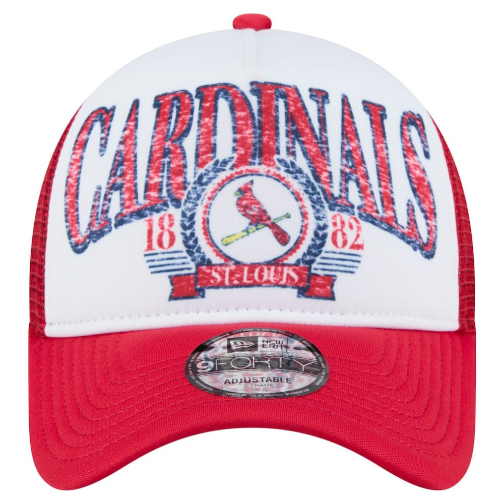 St. Louis Cardinals Distressed 9FORTY A-Frame Adjustable Trucker Hat White