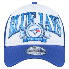 Toronto Blue Jays Distressed 9FORTY A-Frame Adjustable Trucker Hat White/Royal