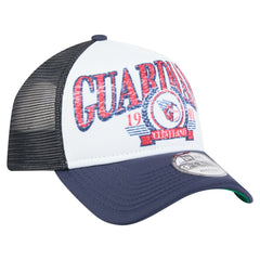 Cleveland Guardians Distressed 9FORTY A-Frame Adjustable Trucker Hat White/Navy