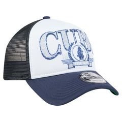 Chicago Cubs Distressed 9FORTY A-Frame Adjustable Trucker Hat White/Navy