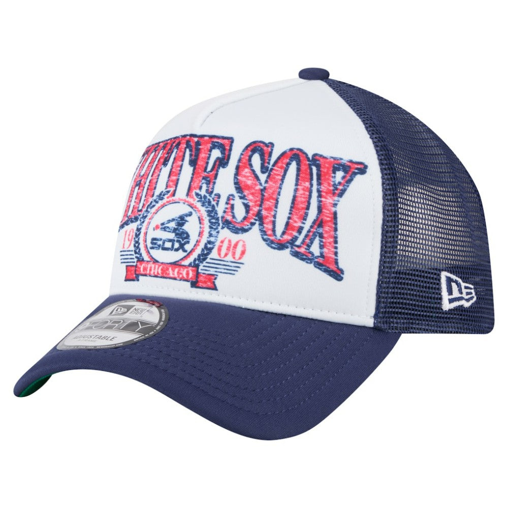 Chicago White Sox Distressed 9FORTY A-Frame Adjustable Trucker Hat White