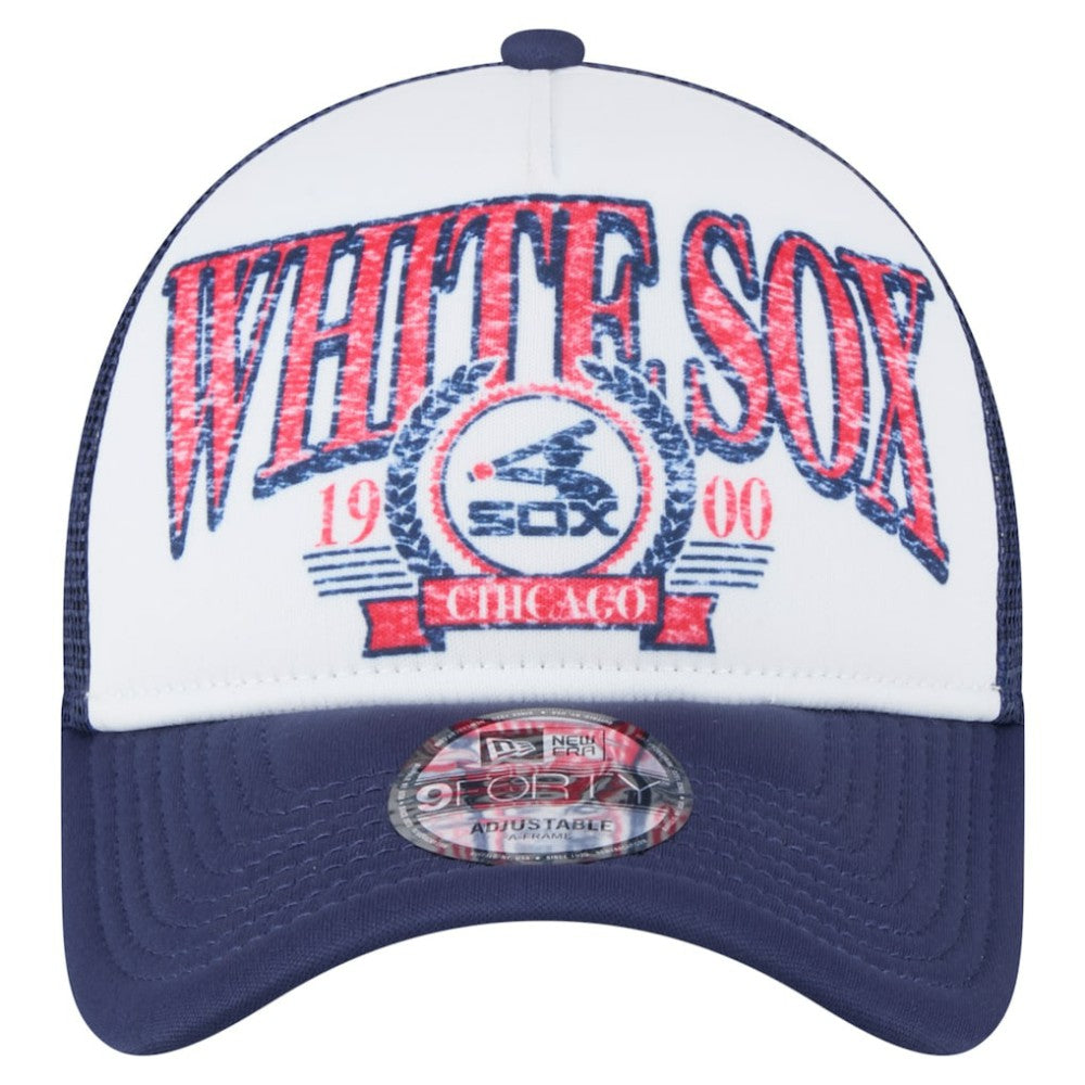 Chicago White Sox Distressed 9FORTY A-Frame Adjustable Trucker Hat White