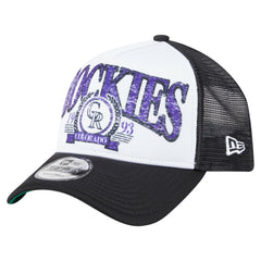 Colorado Rockies Distressed 9FORTY A-Frame Adjustable Trucker Hat Black