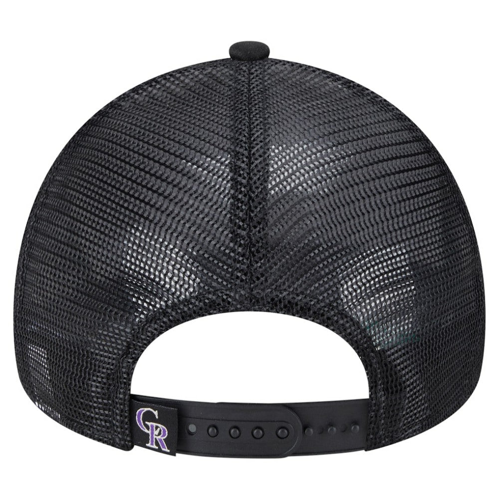 Colorado Rockies Distressed 9FORTY A-Frame Adjustable Trucker Hat Black