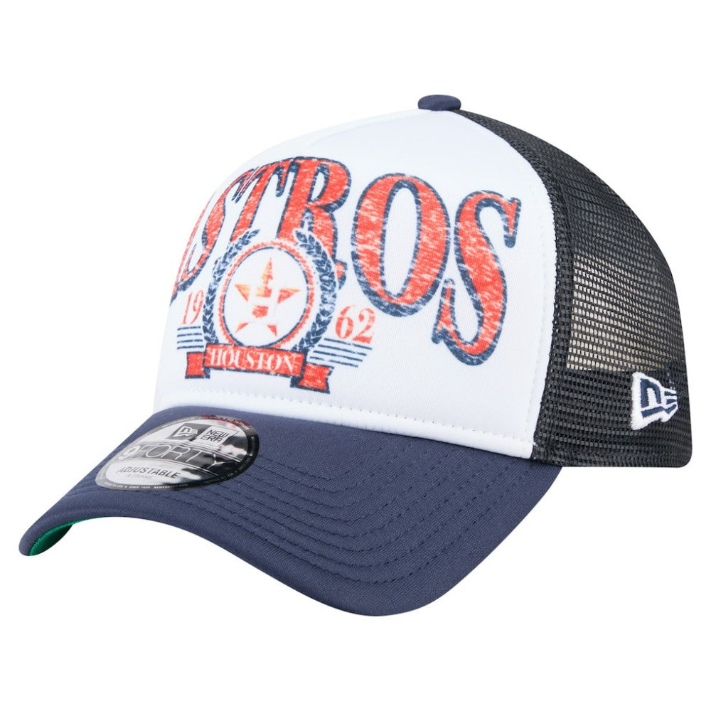 Houston Astros Distressed 9FORTY A-Frame Adjustable Trucker Hat Navy