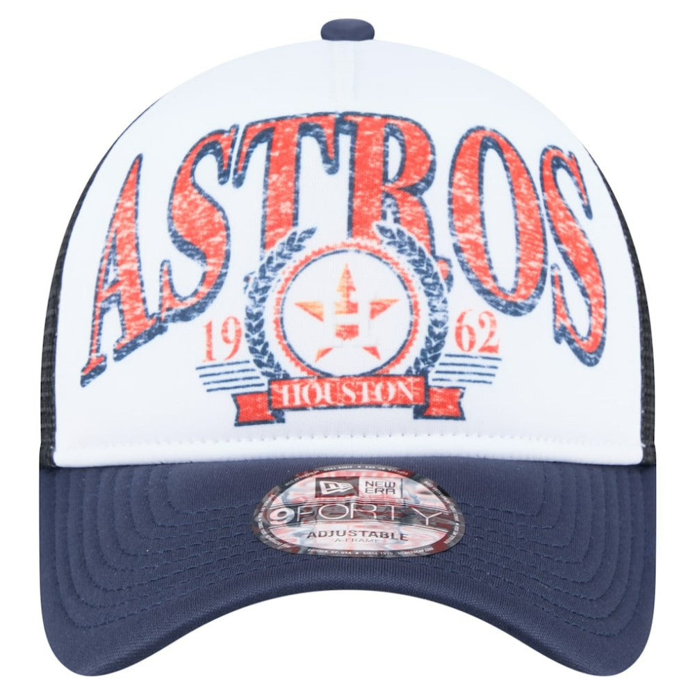 Houston Astros Distressed 9FORTY A-Frame Adjustable Trucker Hat Navy
