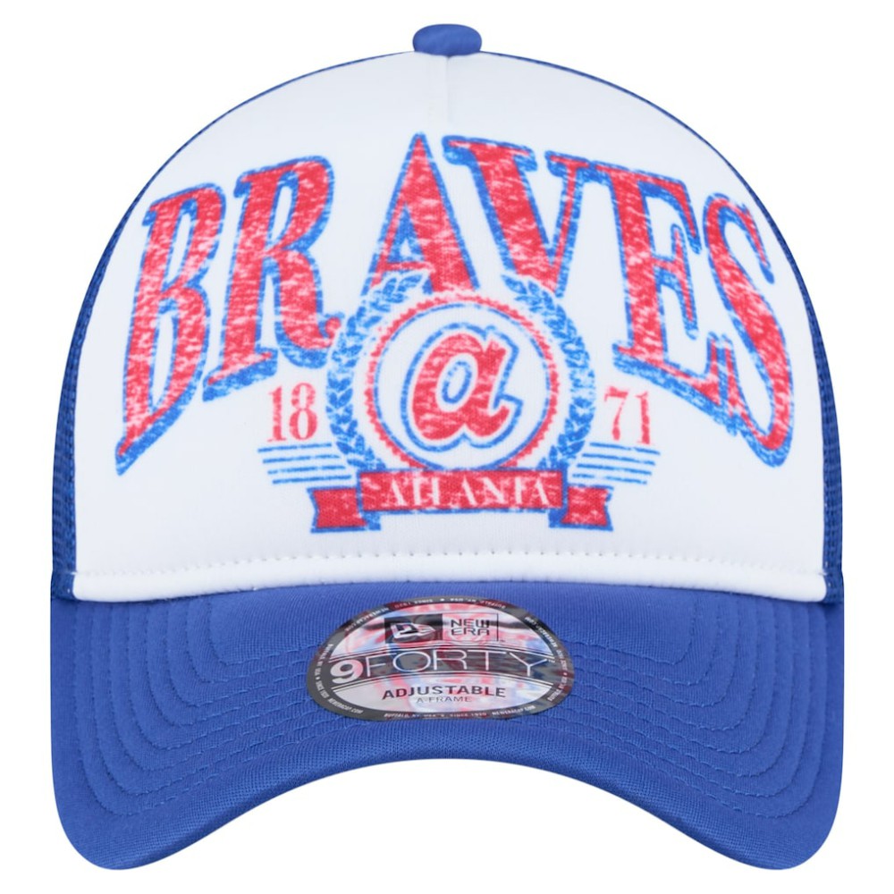 Atlanta Braves Trucker A-Frame 9FORTY Adjustable Hat White/Royal