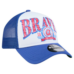 Atlanta Braves Trucker A-Frame 9FORTY Adjustable Hat White/Royal
