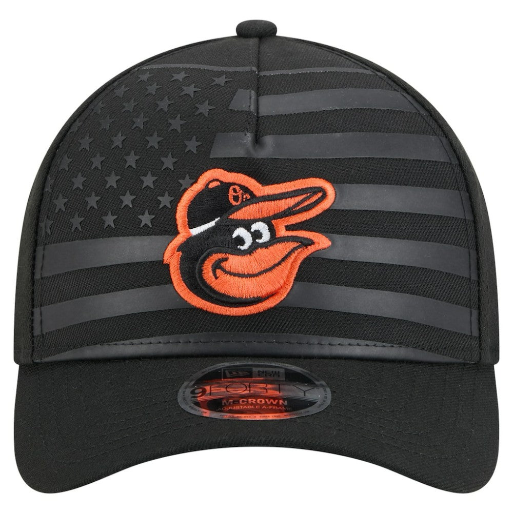 Baltimore Orioles American Flag 9FORTY M-Crown A-Frame Adjustable Hat Black