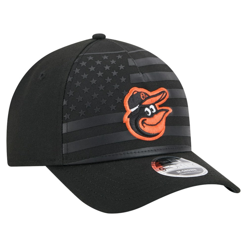 Baltimore Orioles American Flag 9FORTY M-Crown A-Frame Adjustable Hat Black