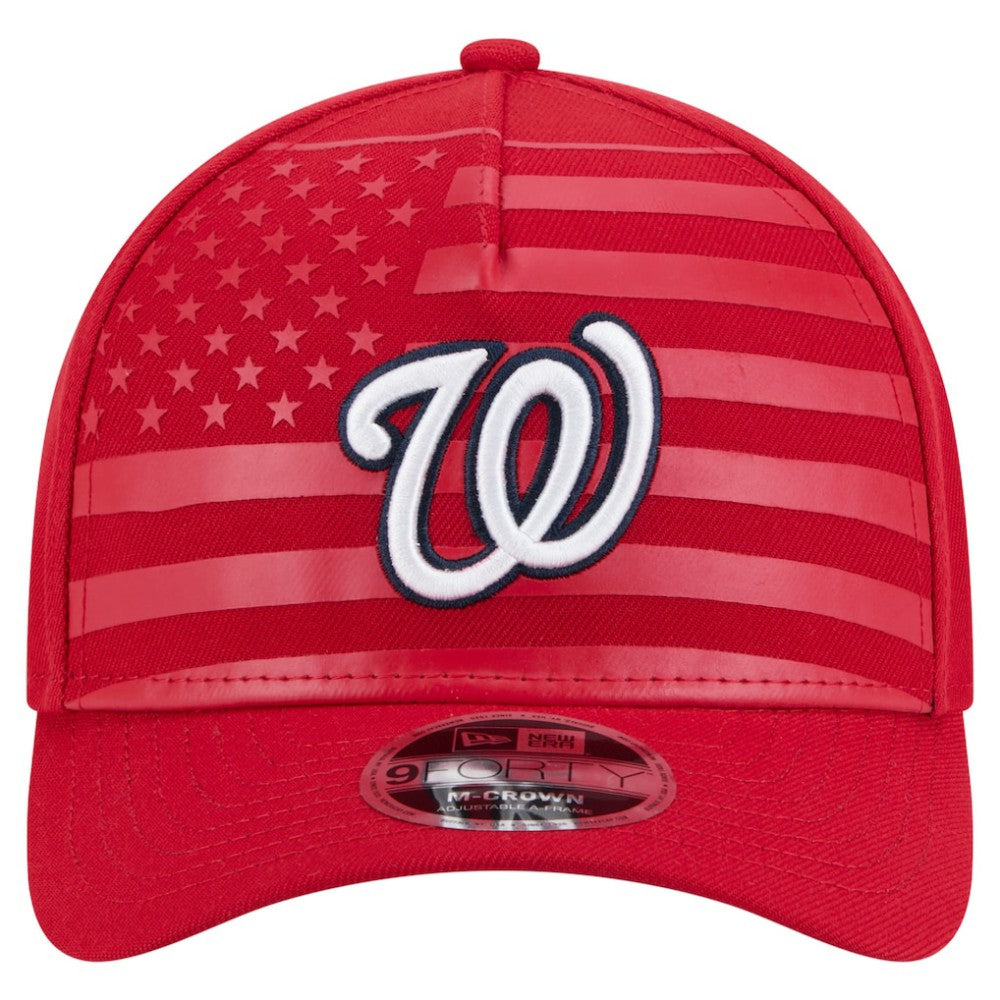 Washington Nationals American Flag 9FORTY M-Crown A-Frame Adjustable Hat Red