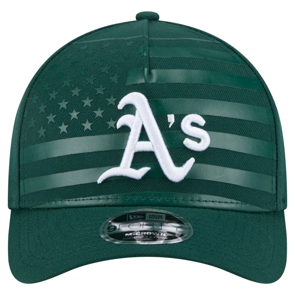 Athletics American Flag 9FORTY M-Crown A-Frame Adjustable Hat Green