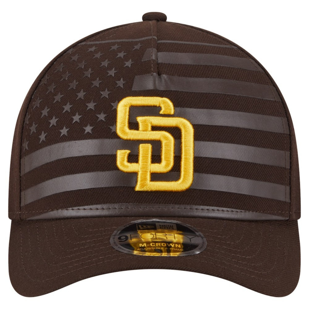 San Diego Padres American Flag 9FORTY M-Crown A-Frame Adjustable Hat Brown
