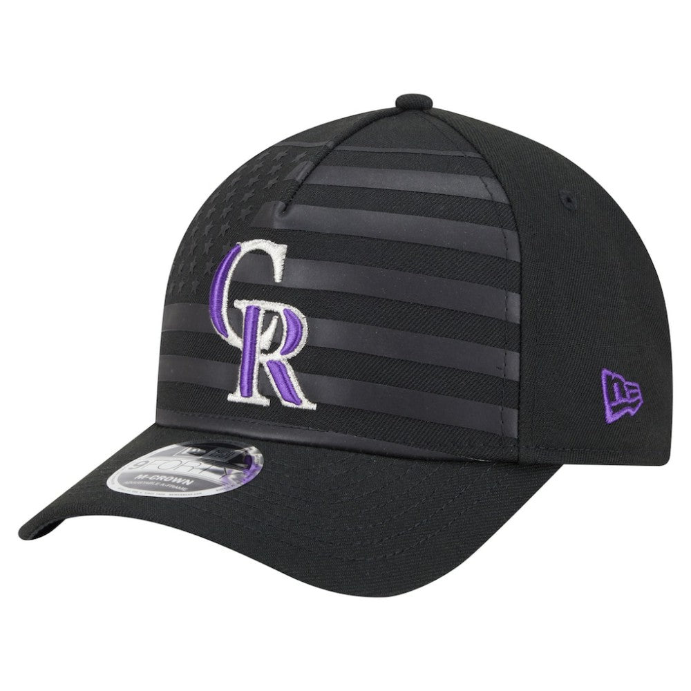 Colorado Rockies American Flag 9FORTY M-Crown A-Frame Adjustable Hat Black
